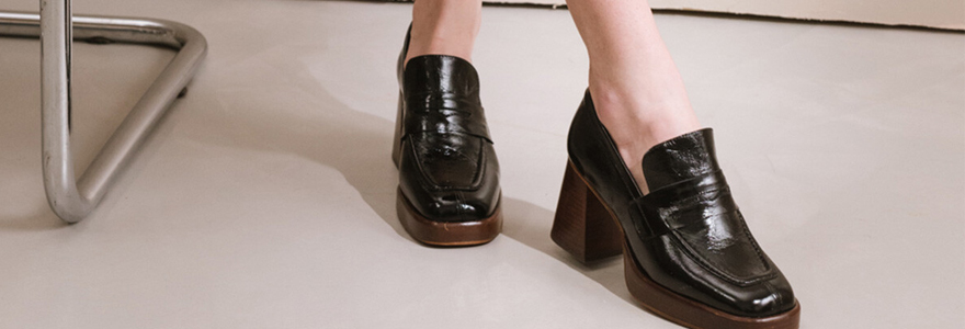 mocassins à talons