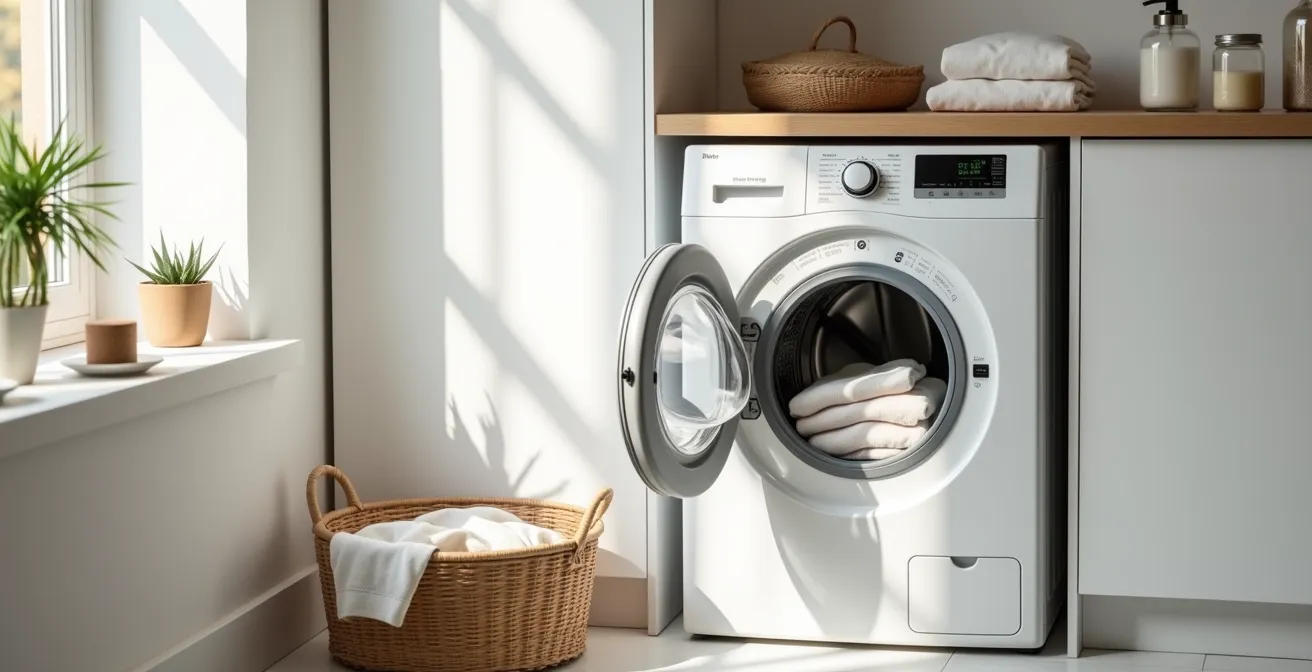 Machine à laver avec programme éco et linge en fibres naturelles